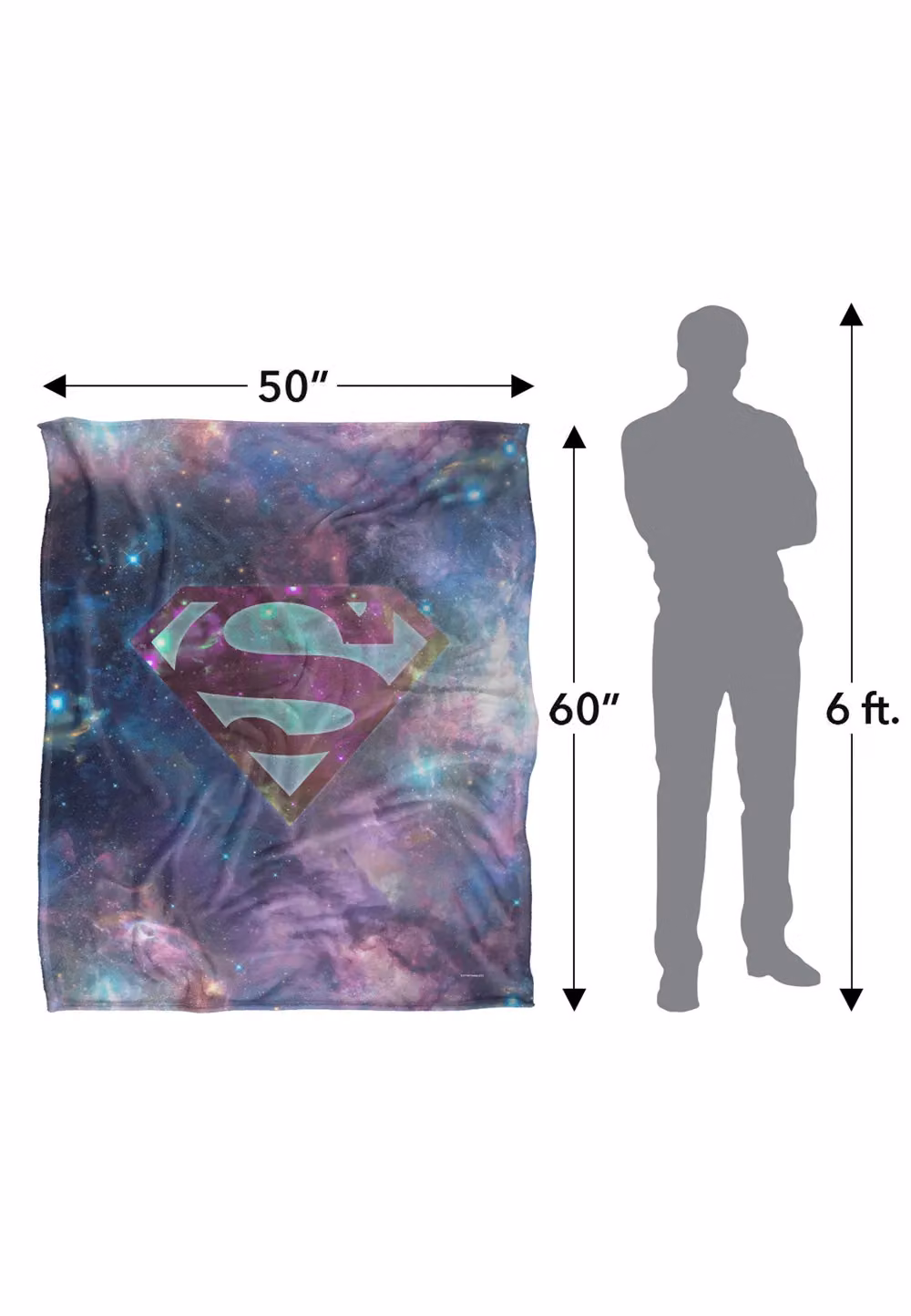Warner Brothers Superman Logo Officially Licensed Silky Touch Super Soft Throw Blanket, White and Multicolour, W: 152 cm, D: 127 cm – 4