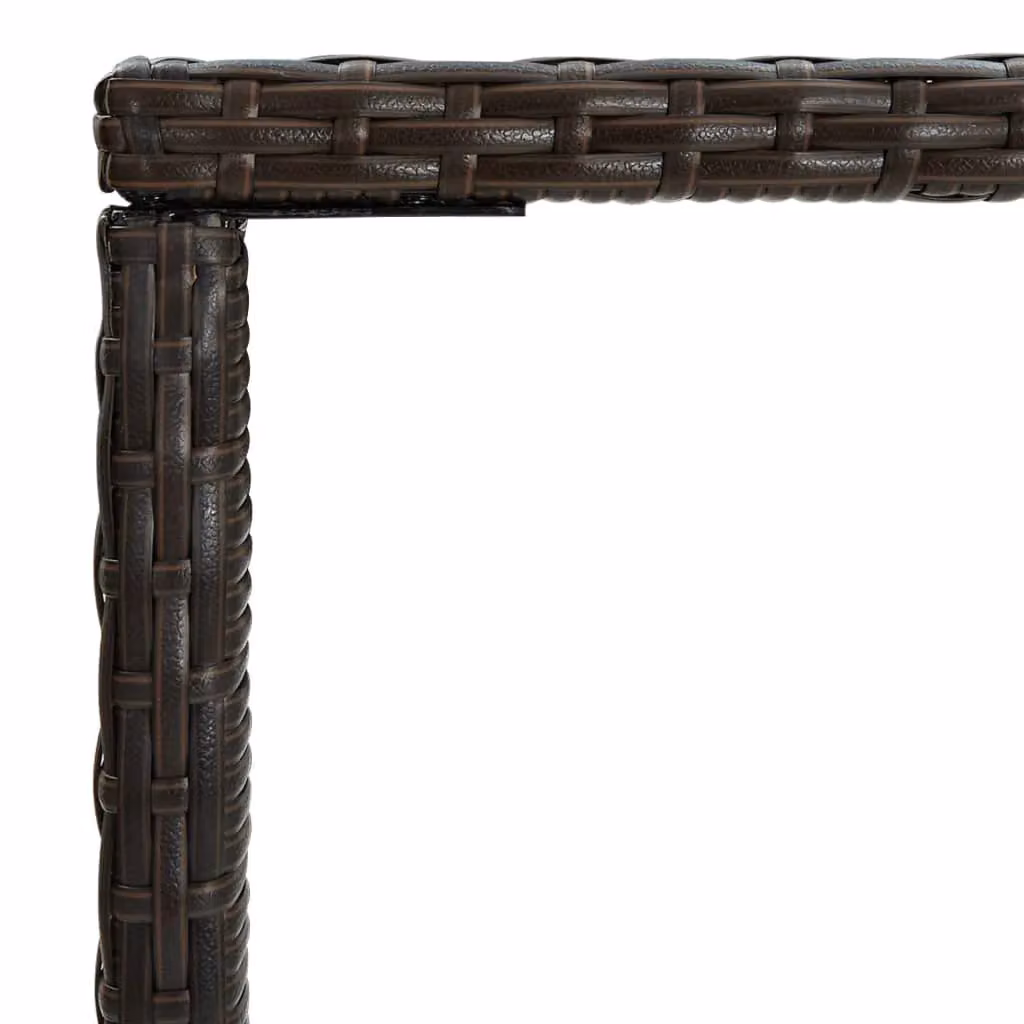 Berkfield Home Brown Poly Rattan and Glass Garden Bar Table W/D/H: 70 x 70 x 110 cm – 3