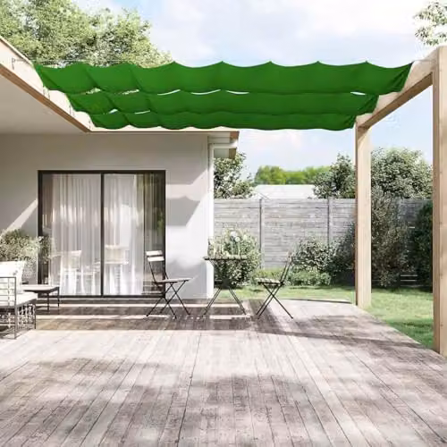vidaXL Vertical Wall-Mounted Awning in Light Green, W/H: 800 x 140 cm, Polyester Fabric – 2