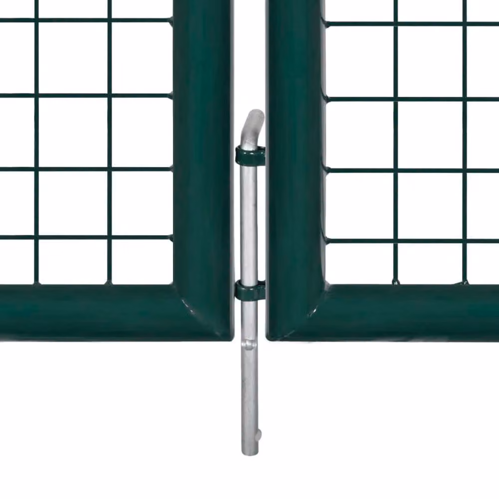 Berkfield Home Double Door Steel Swing Fence Gate, Green, W: 300 cm, H: 150 cm – 3