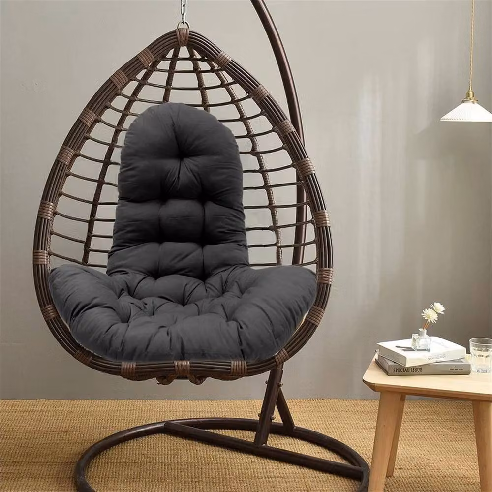 EONLION Black Round Egg Chair Cushion Seat Pad, Diameter: 100 cm – 3