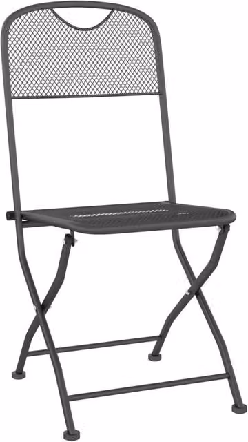 Berkfield Home Modern Folding Garden Chairs, 4 Piece Set in Anthracite Grey Metal Mesh