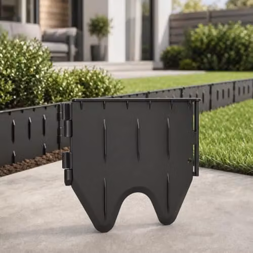 Lambu Flexible Modular Black Plastic Lawn and Garden Edging Border, 178pc – 1
