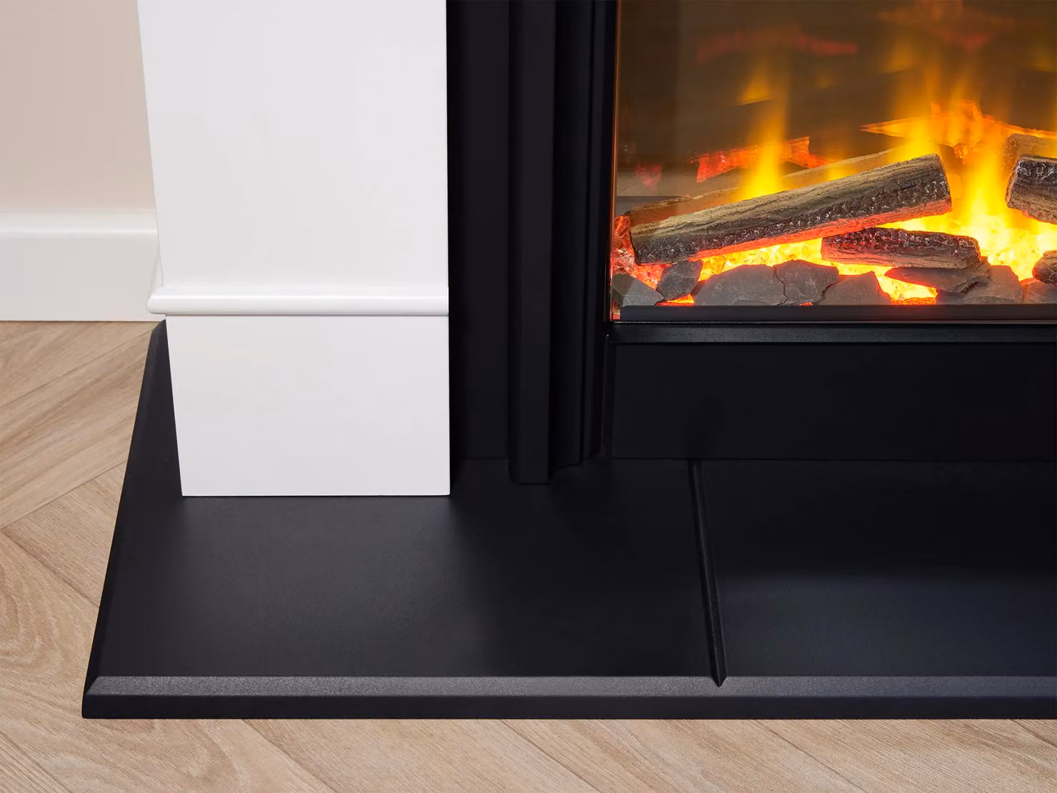Adam Fires & Fireplaces Adam Chesterfield Electric Fireplace Suite in White and Charcoal Grey, 44 Inch – 3