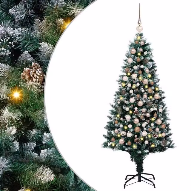 Berkfield Home Green Artificial Christmas Tree with 300 LEDs and Stand, Height: 180 cm
