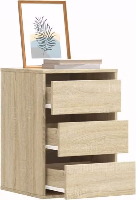 Berkfield Home Corner Chest of Drawers in Sonoma Oak Brown, W/D/H: 40 x 41 x 58 cm