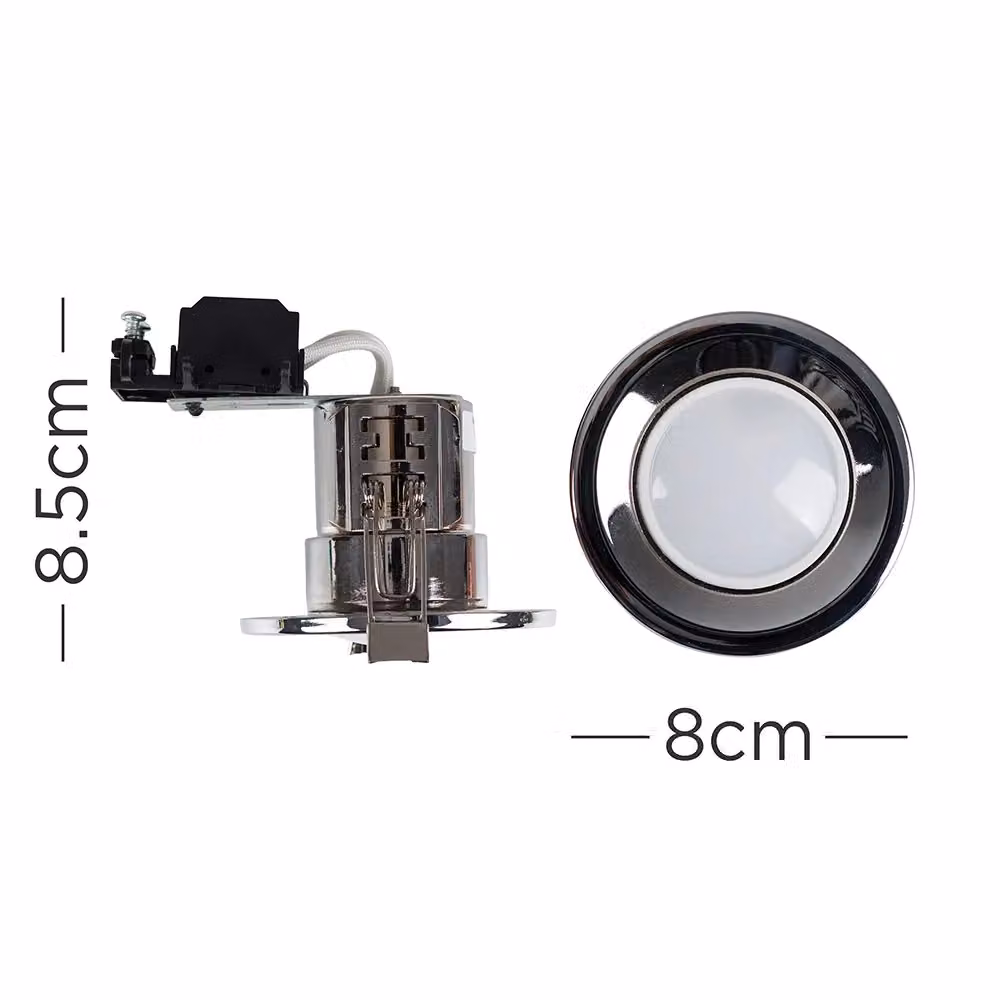 ValueLights Modern Fire Rated LED Ceiling Downlight in Metallic Silver – 3