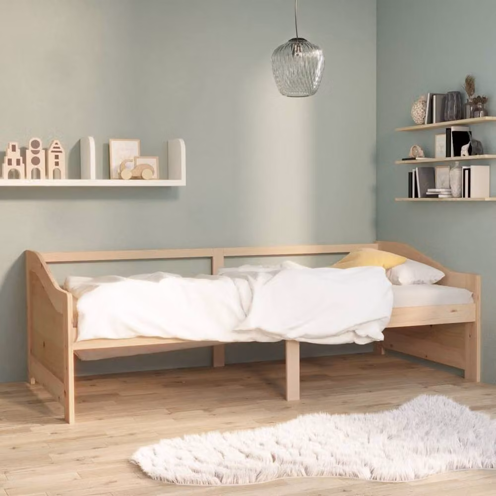 Berkfield Home Sturdy 3-Seater Day Bed in Solid Pinewood, Beige, W/D/H: 200 x 90 cm – 2