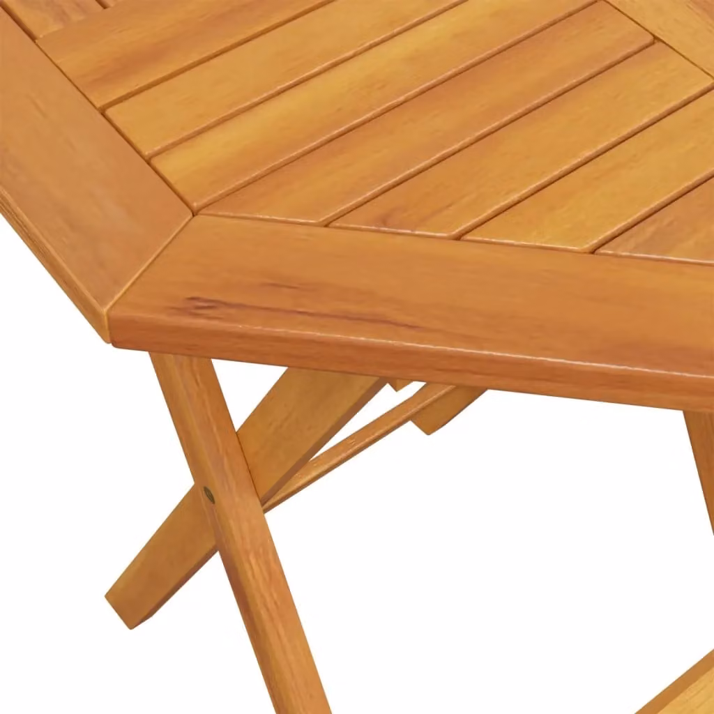 Berkfield Home Folding Acacia Wood Garden Table in Brown, W/D/H: 60 x 60 x 75 cm – 5