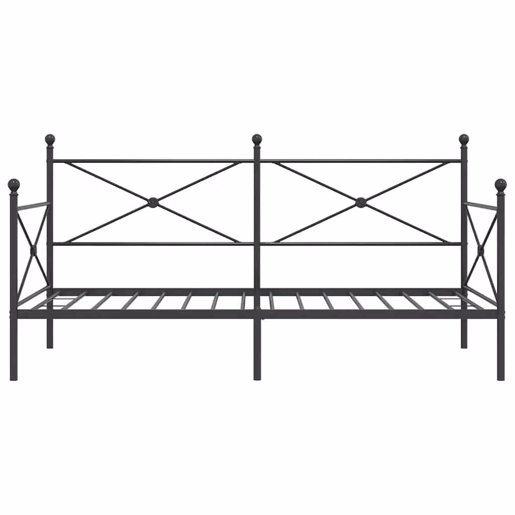 Berkfield Home Metal Day Bed in Black, W/D/H: 100 x 200 cm – 3