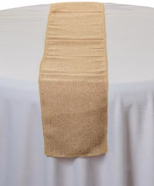 Neel Blue Jute and Linen Table Runner in Brown and Blue, W: 29 cm, L: 275 cm