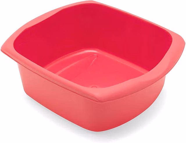 Addis Large Rectangular Washing Up Bowl in Red/Pink