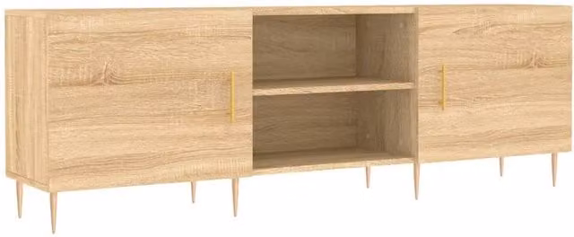 Berkfield Home Industrial TV Cabinet in Sonoma Oak and Brown, W/D/H: 150 x 30 x 50 cm – 1