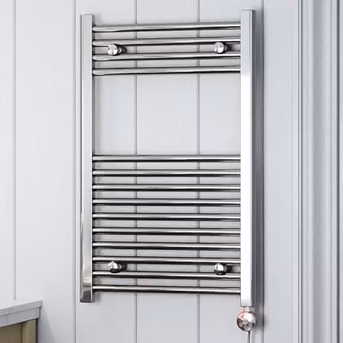 Terma Leo E Electric Towel Rail, Chrome, H 80 cm x W 50 cm, 200 Watts – 1
