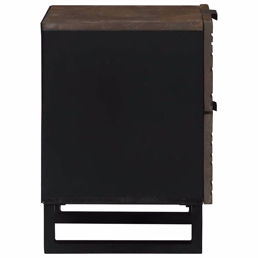 Berkfield Home Bedside Table with Drawer in Brown Walnut, W: 40 cm, D: 33.5 cm, H: 46 cm – 3