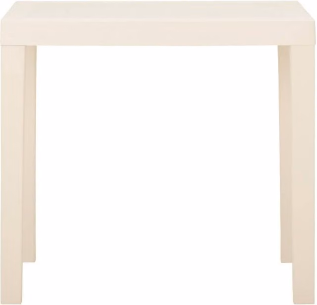 Berkfield Home White Plastic Rectangular Garden Table W/D/H: 79 x 65 x 72 cm