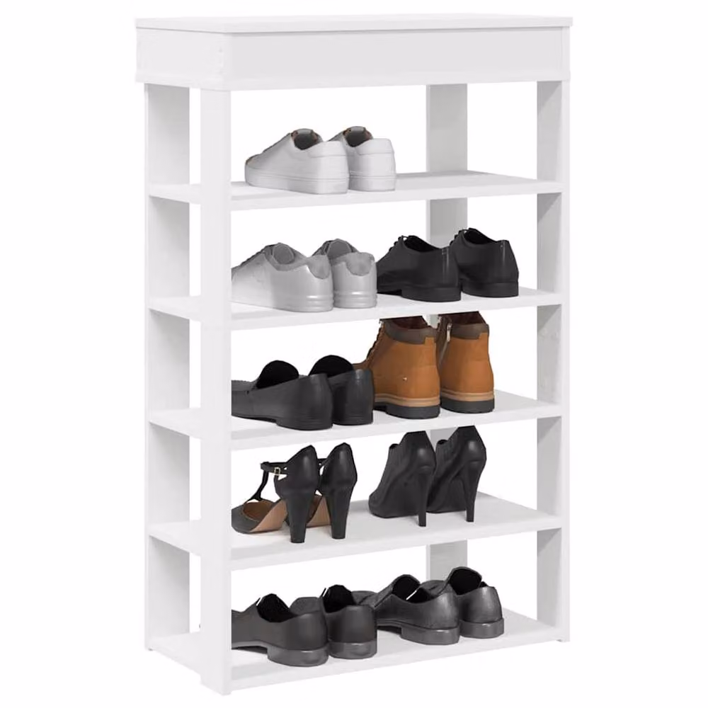 Berkfield Home White MDF Shoe Rack, W/D/H: 60 x 30 x 98 cm – 2