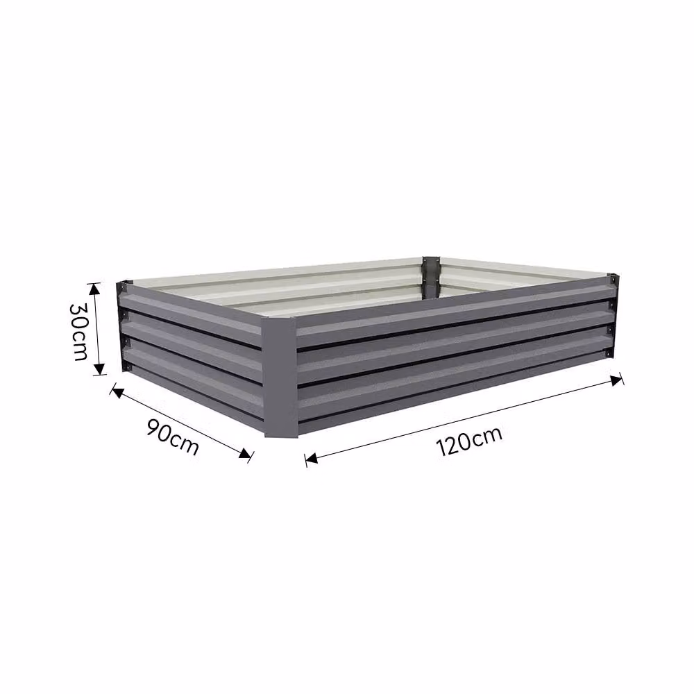 Garden Sanctuary Galvanised Steel Raised Garden Bed in Grey, W/D/H: 90 x 90 x 30 cm – 5