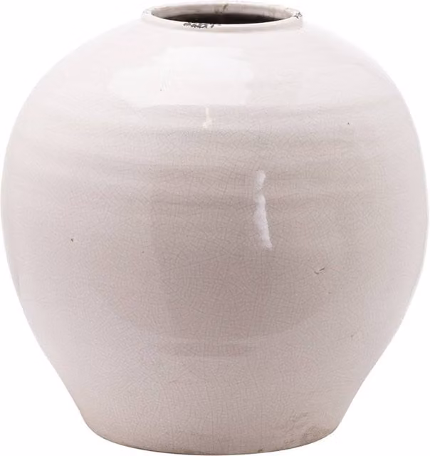 Lemon Pavilion Furniture and Decor Garda Glazed Regola Large Ceramic Vase, White, W: 37 cm, D: 37 cm, H: 38 cm – 1