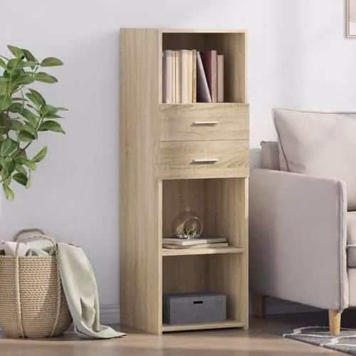 vidaXL Modern Highboard in Sonoma Oak, Brown, W/D/H: 40 x 42.5 x 124 cm – 2