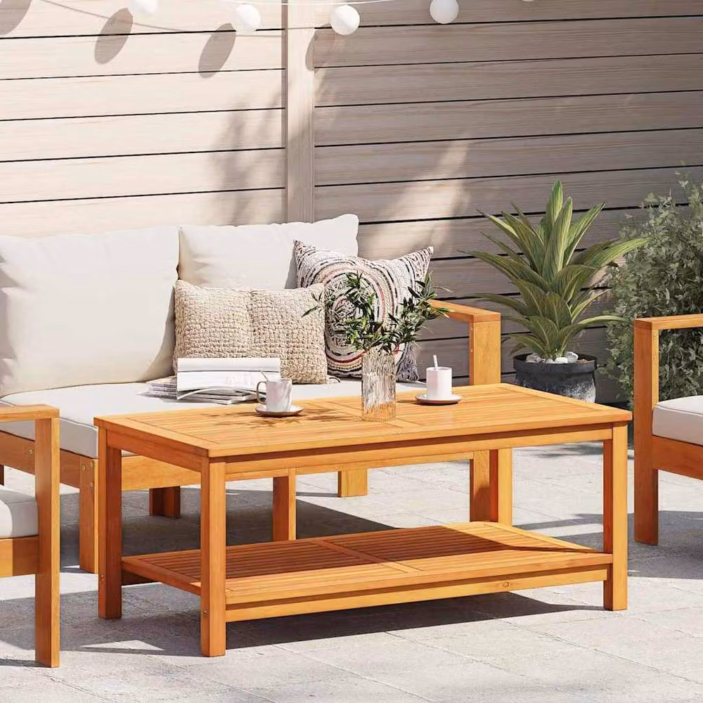 Berkfield Home Rectangular Coffee Table in Brown Solid Acacia Wood, W/D/H: 70 x 40 x 45 cm – 2