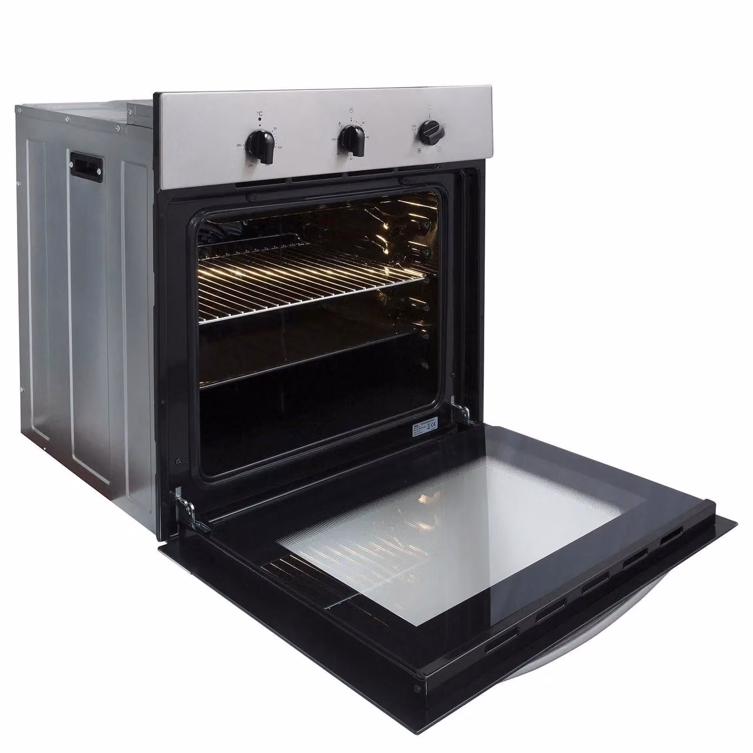 SIA SO111SS Silver and Black Stainless Steel Built In Single Electric True Fan Oven – 2