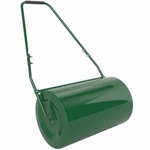 Outsunny 63 L Garden Lawn Roller with Water or Sand Filled Metal Drum, Green