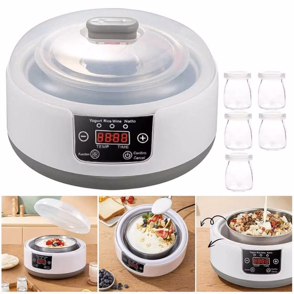 FLAVORA Automatic Yogurt Maker Machine with Adjustable Temperature, White, W: 100 cm, D: 15 cm, H: 15 cm – 2