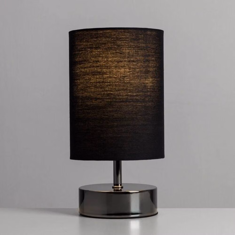 EONLION Modern Dimmable Touch Table Lamp in Black with Fabric Shade – 3