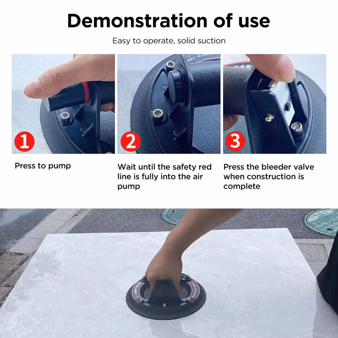 SPETLEK Heavy Duty Vacuum Suction Cup Glass Lifter in Black – 6