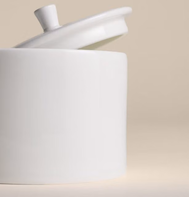 M&S Clarendon Bone China Sugar Pot, White