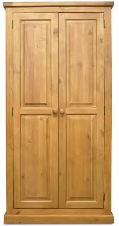 Archers Langdale 2 Door Double Pine Wooden Wardrobe in Brown