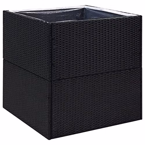 vidaXL Garden Planter Tub in Black and Transparent with Steel and Plastic Frame, W/D/H: 80 x 80 x 80 cm