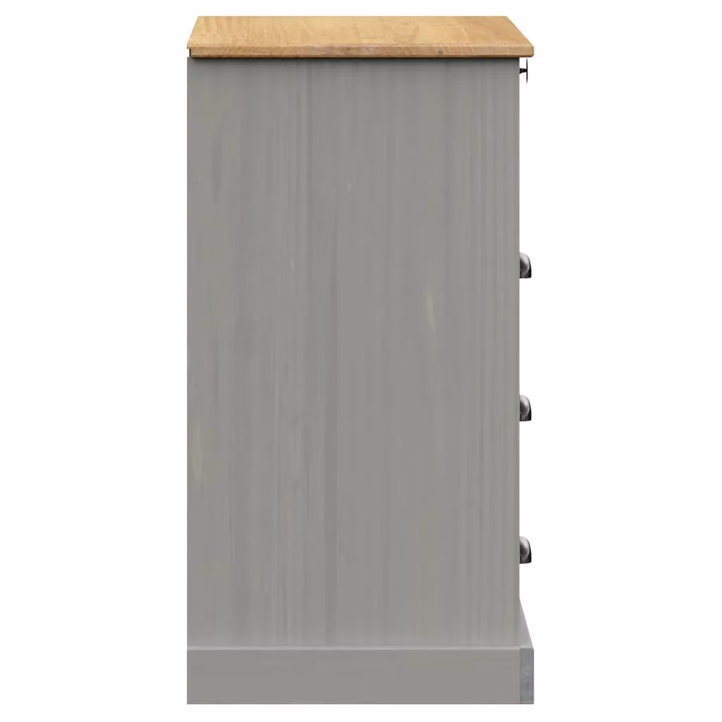 Berkfield Home VIGO Chest of Drawers in Grey Solid Wood Pine, W: 80 cm, D: 40 cm, H: 76 cm – 2