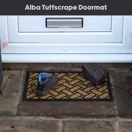 JVL Alba Woven Tuffscrape Doormat, Beige and Sand, W: 40 cm, D: 60 cm – 4