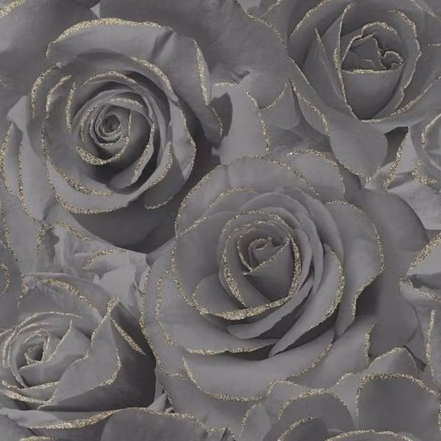 Muriva Madison Roses Floral Botanical Wallpaper in Black