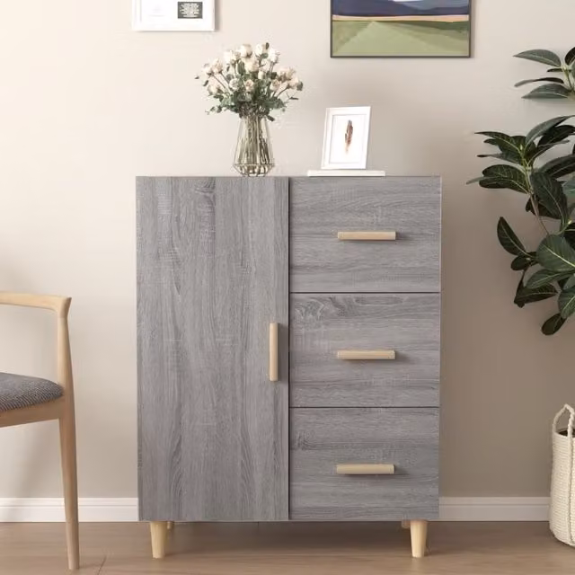 Berkfield Home Grey Sonoma Sideboard in Engineered Wood W/D/H: 69.5 x 34 x 90 cm – 1