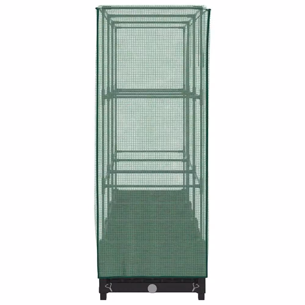 Berkfield Home Raised Bed with Greenhouse Cover in Black Rattan Look, W/D/H: 120 x 40 x 123 cm – 3