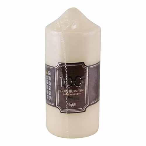 Carousel Home Overdipped Church Pillar Candle, White, H: 16.0 cm, W: 7.0 cm, D: 7.0 cm – 1