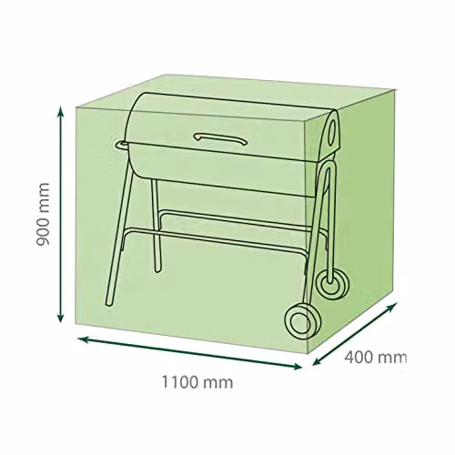 St Helens Home & Garden Water Resistant Trolley BBQ Cover in Green, W/D/H: 110 x 90 x 3.7 cm – 2