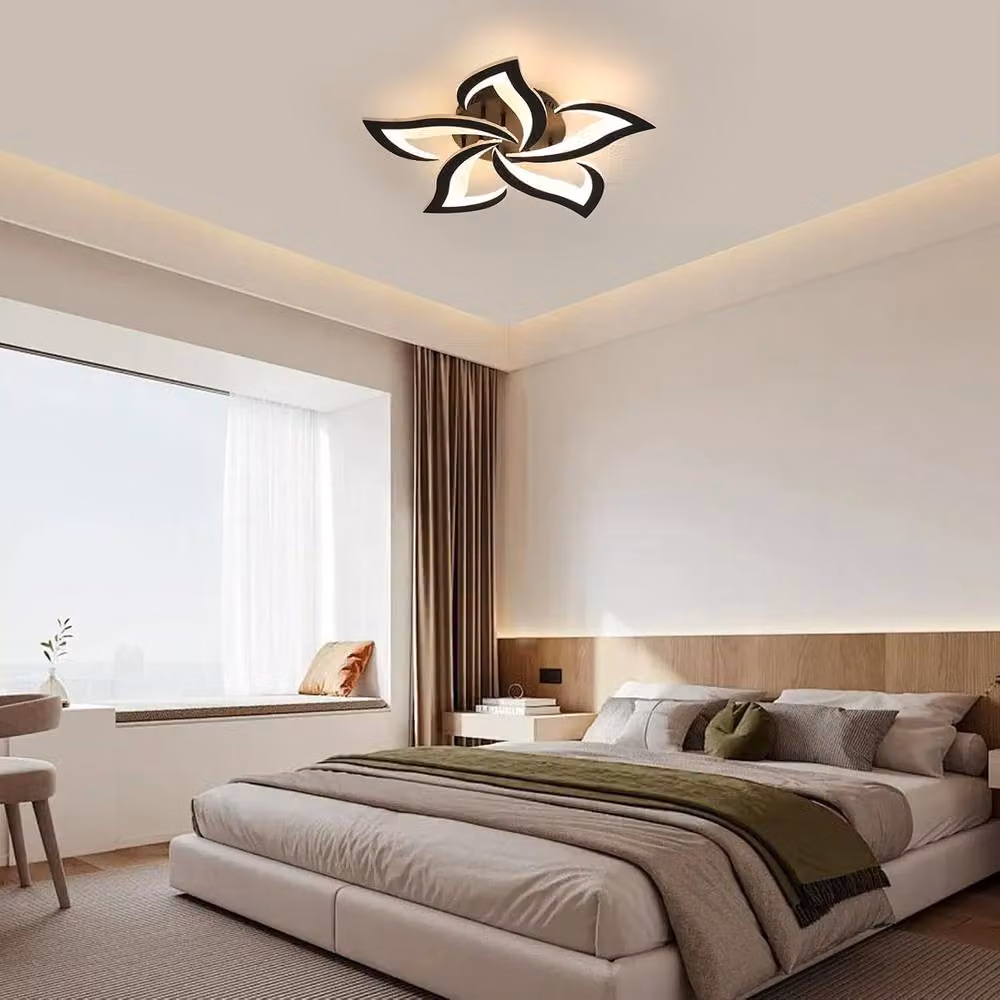 Goeco Modern Petal Design LED Ceiling Light, Black, 60 cm, 60 W, 6750 LM, 3000K Warm White – 2