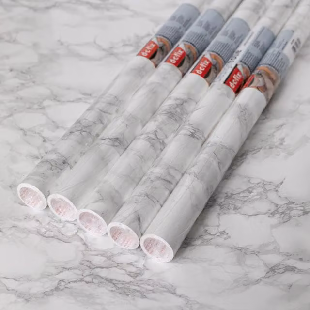 dc fix Marble Grey Self Adhesive Vinyl Wrap for Worktops and Furniture, Pack of 5, W: 67.5 cm, L: 2 m