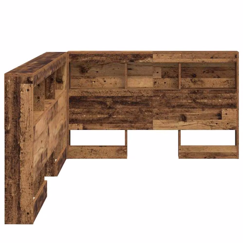 Berkfield Home Storage Headboard with Integrated Shelf in Old Wood Brown, Width: 120 cm – 6