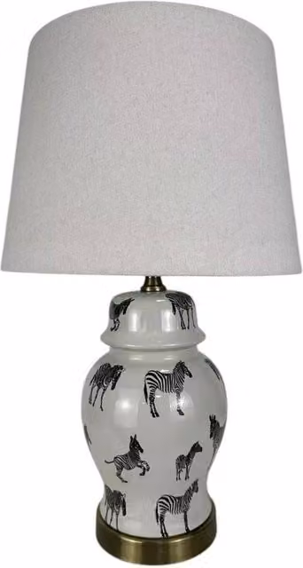 Minster Ceramic Table Lamp and Shade in Grey, W/D/H: 18 x 18 x 40 cm – 1