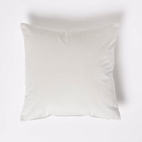 Homescapes Cream Velvet Square Cushion with Microfibre Insert W/D/H: 45 x 45 x 45 cm