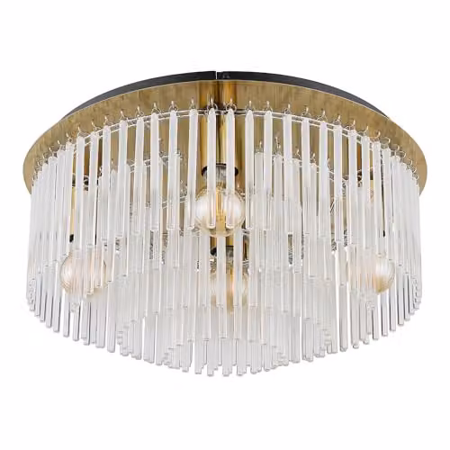 Globo Lighting Globo Large Ceiling Light in Black and Gold with Transparent Glass Lampshade, Diameter: 50 cm