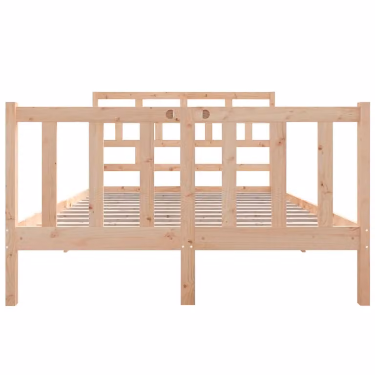 Berkfield Home Solid Wood Pine Bed Frame, Brown, W: 140 cm, L: 190 cm
