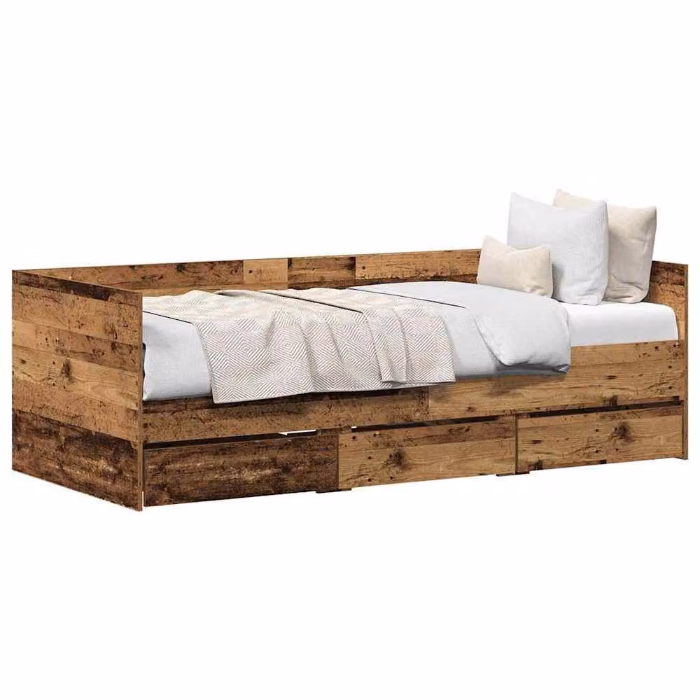 Berkfield Home Rustic Brown Engineered Wood Daybed with Drawers W/D/H: 190 x 90 cm – 3