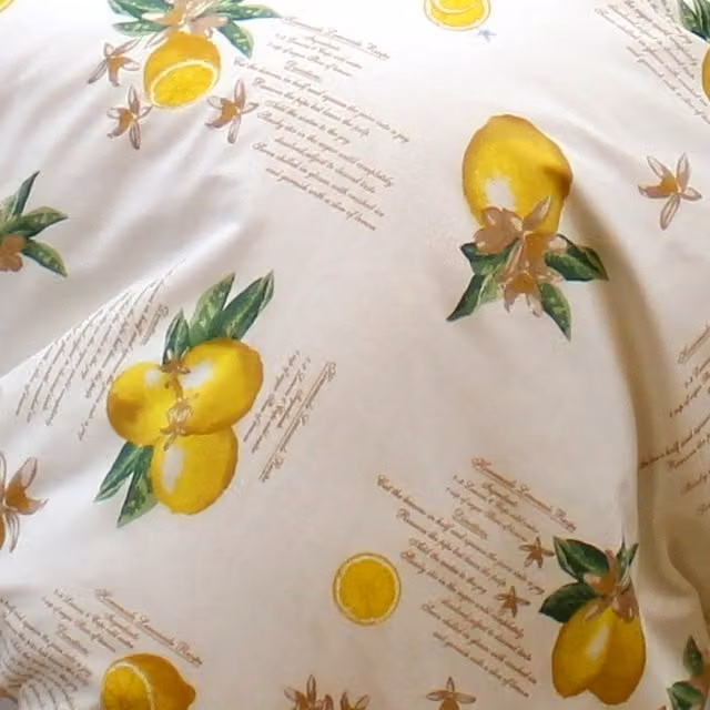 Kitchenwise Lemons Floral Lemonade Fitted Sheet, Multi-coloured, W: 152 cm, D: 200 cm, H: 40 cm