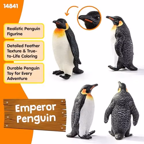 Schleich Wild Life Emperor Penguin Toy Figurine, Black – 3